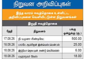  நிறுவன அறிவிப்புகள்
