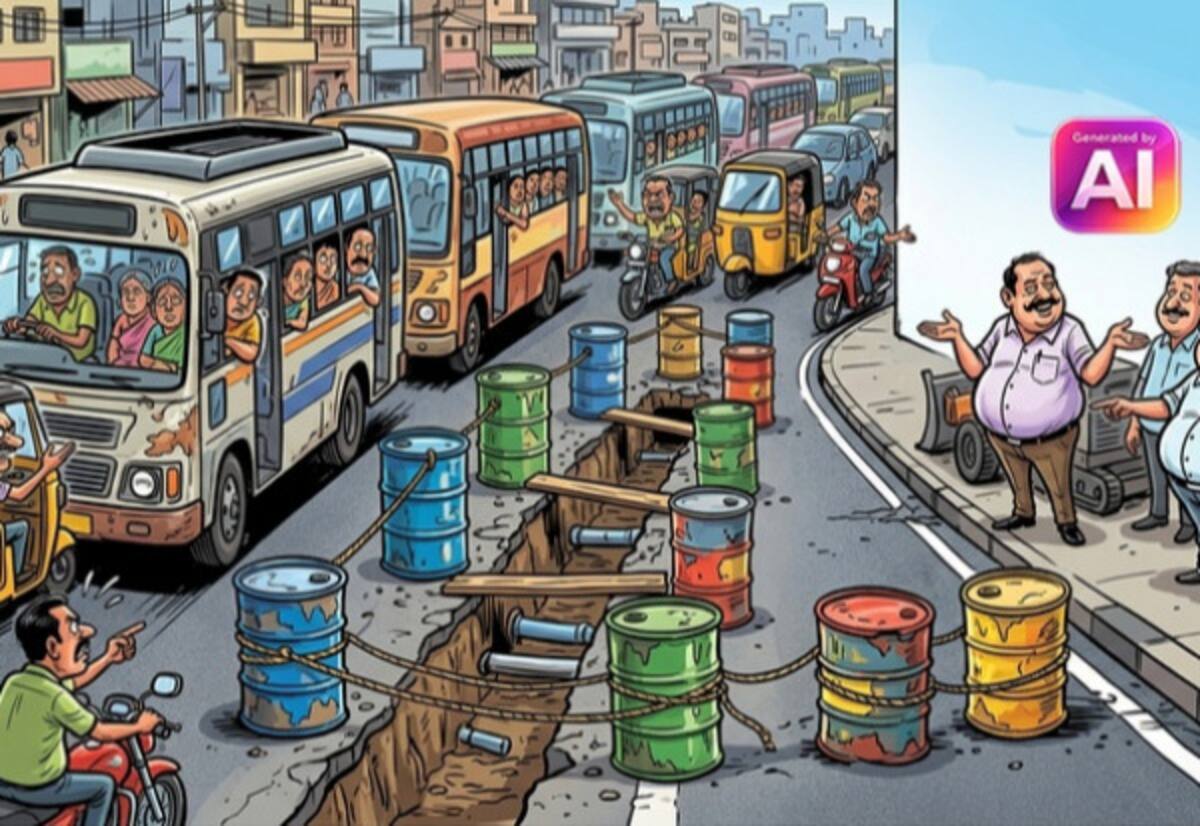 குடிநீர் குழாயை சீரமைக்காமல் டிரம்கள் போட்டு வைத்த அவலம்