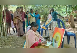  அரவிந்தரின் 154வது பிறந்த நாளையொட்டி கலாசார மையத்தில் ஓவிய கண்காட்சி