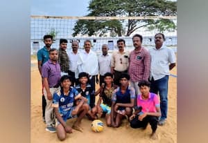  புவனகிரி குறுவட்ட பீச் வாலிபால் போட்டி மஞ்சக்கொல்லை பள்ளி முதலிடம்