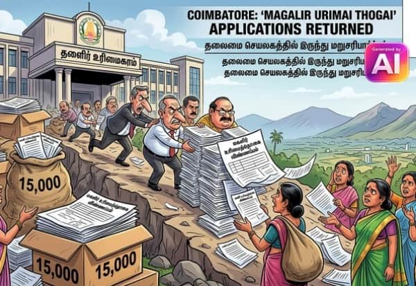 மகளிர் உரிமைத்தொகை விண்ணப்பங்கள்... திரும்பி வந்தன: மறுசரிபார்ப்புக்காக அனுப்பியது தலைமை செயலகம்