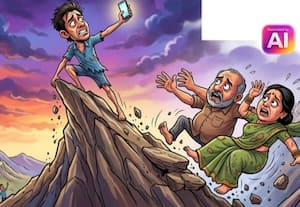 செல்போன் கேட்டு மலை உச்சியில் இளைஞர் தற்கொலை மிரட்டல்; காப்பாற்ற சென்ற பெற்றோரும் பலியான சோகம்
