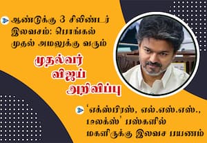 3 சிலிண்டர் இலவசம்; பஸ்களில் மகளிருக்கு இலவச பயணம்: முதல்வர் விஜய் அறிவிப்பு