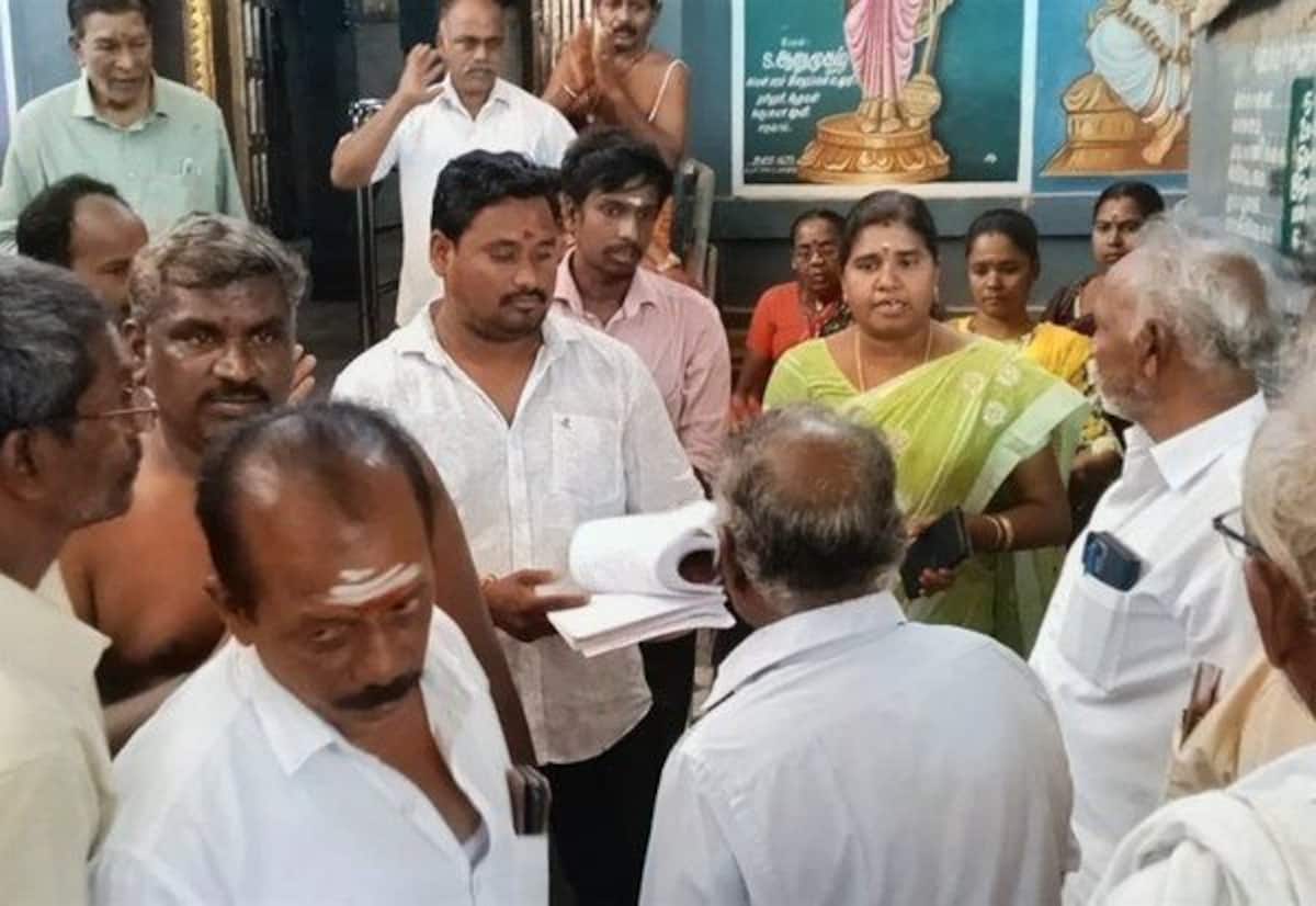 தெற்று மேலுார் அங்காளம்மன் கோவிலை கையகப்படுத்தியது அறநிலையத்துறை நெய்வேலியில் பரபரப்பு