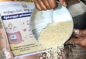 வெளியே ரேஷன் அரிசி﻿ 10 ரூபாய்க்கு விற்கின்றனர்!  வாங்கி வடமாநிலத்தவர் தீர்க்கின்றனர் பசி