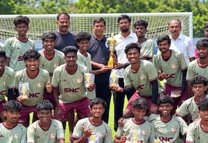  மதுரை காமராஜ் பல்கலை 'பி' மண்டல கால்பந்து போட்டி