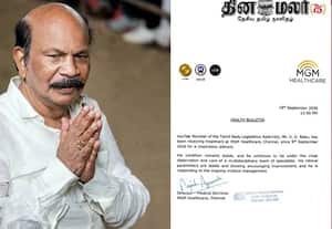 கொளத்தூர் தொகுதி தவெக எம்எல்ஏ விஎஸ் பாபு உடல்நிலை முன்னேற்றம்