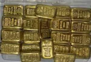 11 gold bars seized from two people who arrived from Dubai Customs at Delhi airport