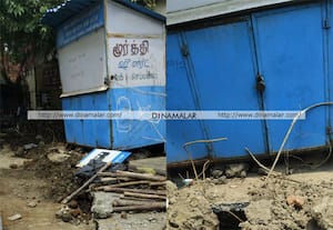 ஆபத்தான நிலையில் உள்ள சாலையோர கடை