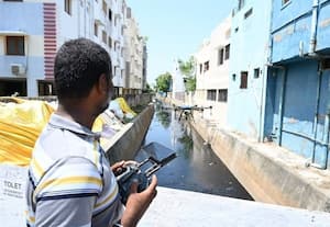  ட்ரோன் மூலம் கொசு மருந்து தெளிக்கும் பணி துவக்கம்