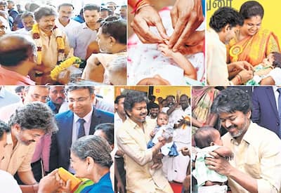 மீனாட்சி அம்மன் கோயிலில் முதல்வர் விஜய் தரிசனம்: ஹிந்து மத வழிபாட்டில் நம்பிக்கை உள்ளதாக கையெழுத்திட்டார்