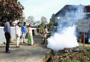  டெங்கு தடுப்பு பணியில் களம் வார்டுகளில் கொசு ஒழிப்பு புகை