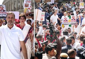 தலைமை தேர்தல் கமிஷனர் பதவி விலக கோரி பேரணி; டில்லியில் ராகுல், பிரியங்கா கைது