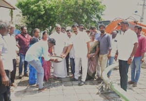 சிமென்ட் சாலை பணி அமைச்சர் துவக்கி வைப்பு