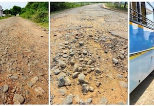 திருப்புவனம் கிராமங்களில் ரோடு சேதம் வரமறுக்கும் பஸ்களால் மக்கள் தவிப்பு