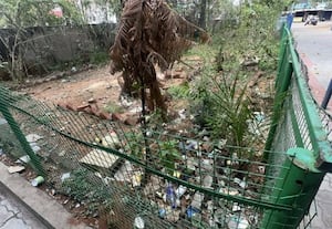 தாலுகா அலுவலகம் முன் குப்பை கழிவு
