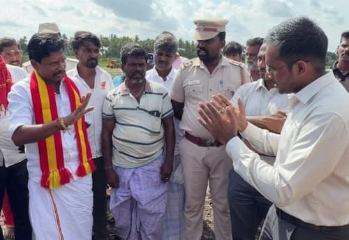 சப்-கலெக்டர், தாசில்தாருடன் த.வெ.க., - எம்.எல்.ஏ., வாக்குவாதம்