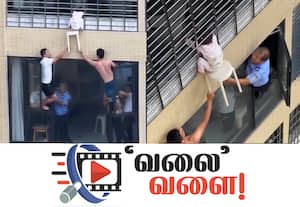 12வது மாடி ஜன்னலில் இருந்து அந்தரத்தில் தொங்கிய குழந்தை