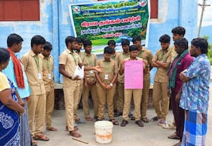 வேளாண் மாணவர்கள் விவசாயிகளுக்கு பயிற்சி