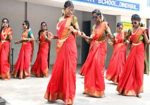 திண்டுக்கல் டட்லி பள்ளியில் மாணவர்கள் கலைத் திருவிழா நடந்தது.