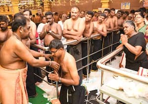 கார்த்திகை மாதம் பிறந்ததையொட்டி உடுமலை ஐயப்பன் கோயிலில் மாலை அணிந்து ...