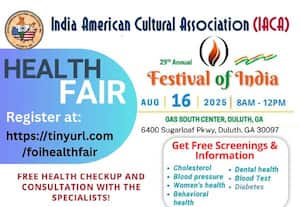  On Aug, 16th Free Health Fair at Festival of India 