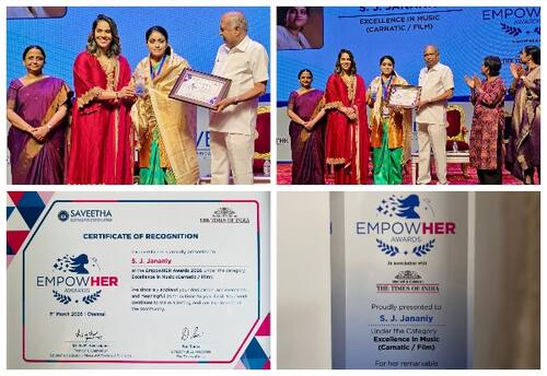  Film Composer & Carnatic Vocalist S. J. Jananiy honoured with the EmpowHER Awards