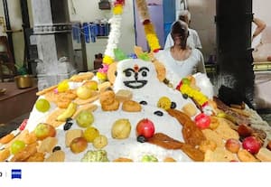  டில்லி சரோஜினி நகர் ஶ்ரீ விநாயகர் கோவிலில் பௌர்ணமி அன்னாபிஷேக