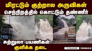 மிரட்டும் குற்றால அருவிகள்: ஆர்ப்பரித்து கொட்டும் தண்ணீர் Heavy rain Courtallam fall 