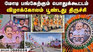 பிரதமர் மோடிக்கு கரும்பு, வாழை தோரண வரவேற்பு | NDA Public Meeting