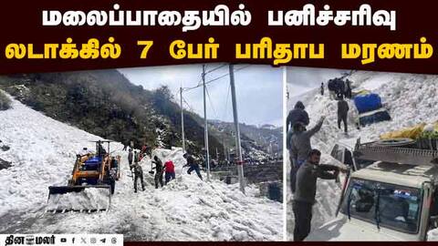 லடாக்கில் வாகனங்கள் மீது பனிச்சரிவு - 7 பேர் உயிரிழப்பு 7 killed in avalanche at zojilla pass