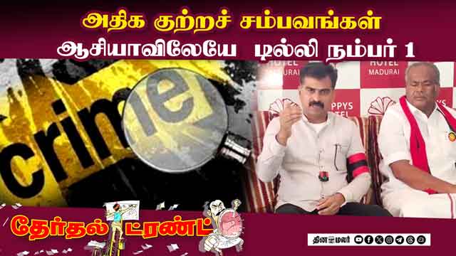 துரை வைகோ குற்றச்சாட்டு | High Crime Rate  | Delhi is No 1 in Asia | Durai Vaiko | MDMK | Indi All