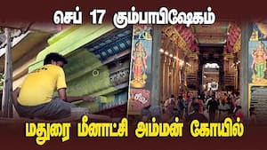 வர்ணம் பூசி ஜொலிக்கும் மீனாட்சி சுந்தரேஸ்வரர் கோயில்  