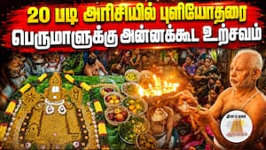 20 படி அரிசியில் புளியோதரை பெருமாளுக்கு அன்னக்கூட உற்சவம்