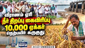 ஏரியில் இறங்கி விவசாயிகள் போராட்டம்  