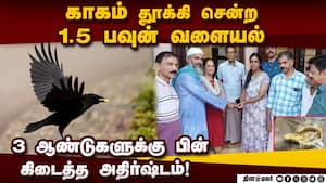 காக்கா கூட்டில் சிக்கிய வளையல்! மீட்டு கொடுத்தவருக்கு பாராட்டு  